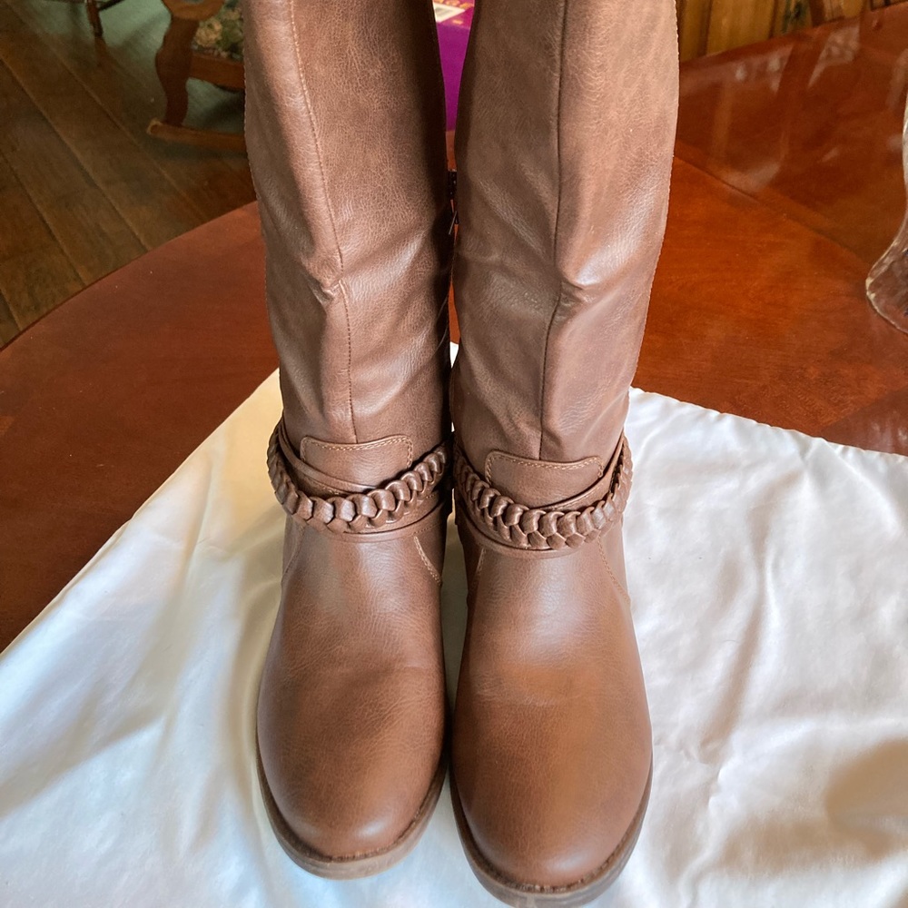 Brown Cognac Full Length Boots